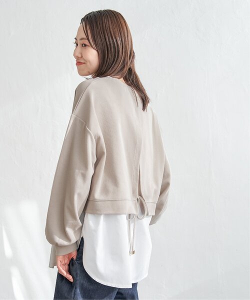 ikka(イッカ)の「ポンチ切り替えレイヤードプルオーバー(Tシャツ/カットソー・レディース・ベージュ/ネイビー/ミント・M/L/S)」の16枚目の写真
