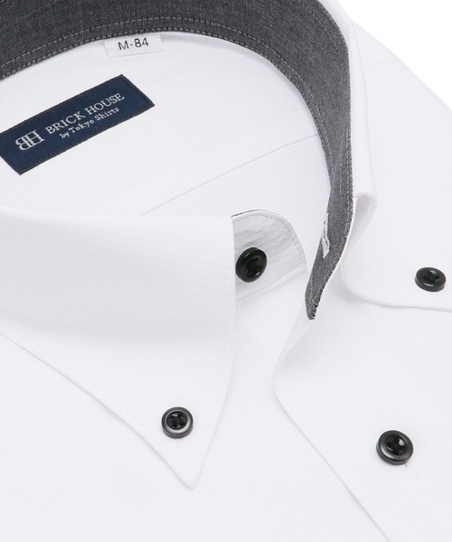 TOKYO SHIRTS(トウキョウシャツ)の「透け防止 形態安定ノーアイロン ボタンダウン 長袖ビジネスワイシャツ(ビジネスシャツ・メンズ・ホワイト・首回り39cm-裄丈80cm/首回り39cm-裄丈84cm/首回り41cm-裄丈82cm/首回り41cm-裄丈86cm/首回り43cm-裄丈86cm/首回り37cm-裄丈80cm/首回り42cm-裄丈82cm/首回り42cm-裄丈86cm/首回り43cm-裄丈82cm)」の5枚目の写真