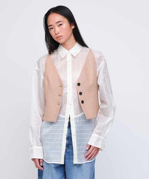 AEWEN MATOPH（イウエン マトフ）の「＜AEWEN MATOPH＞シルク シャンブレー キャミソール ベスト（ベスト・レディース・ベージュ/オレンジ・FREE）」の7枚目の写真