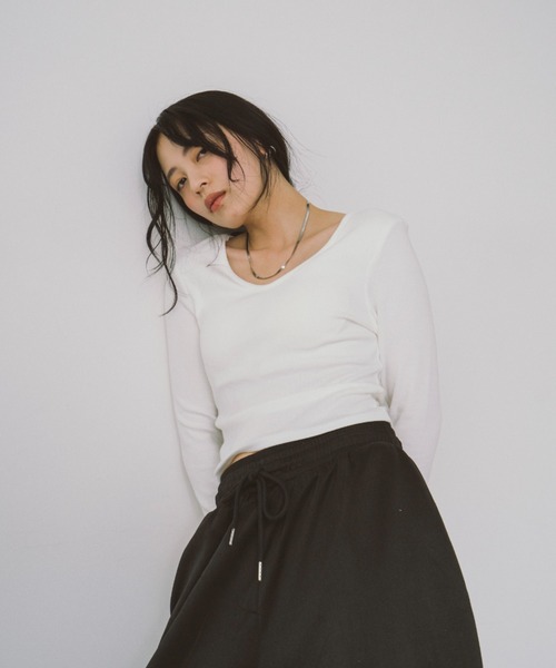 カップインVネックロンTEE（Tシャツ/カットソー）｜HANNE（アン）の