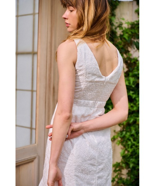 Margarita Dress Vネックスイッチングドレス（ワンピース