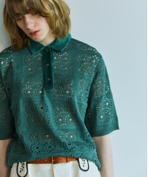 OPULENCE（オーピュレンス）の「New Classic レースポロニット（ポロシャツ）」