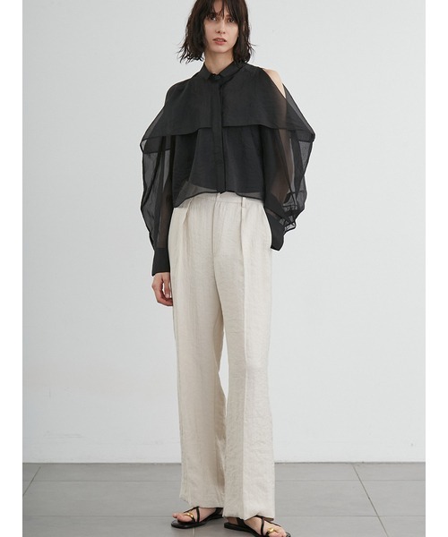 styling/（スタイリング）の「オーガンザショートシャツ（シャツ/ブラウス・レディース・ブラック/ピンク/ホワイト・FREE）」の4枚目の写真