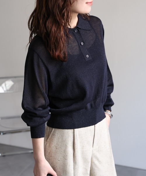 エブール　ロンハーマン　シアーポロニット　黒　38 AZUL BY MOUSSY | シアーポロニット (ニット ) |SHEL'TTER WEBSTORE