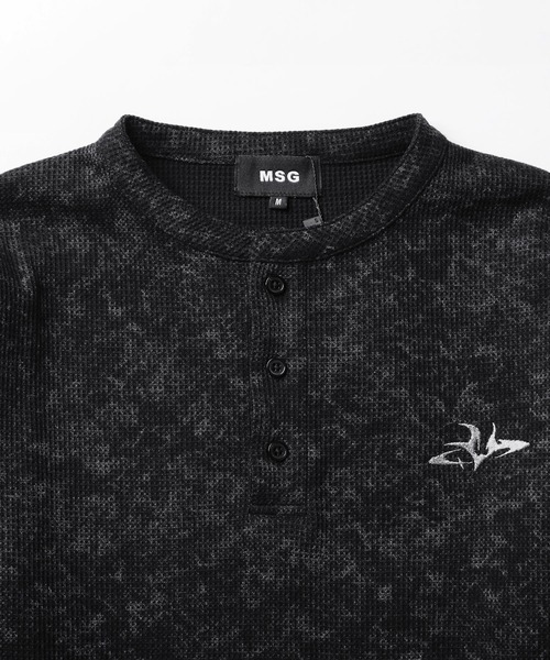 MSG(エムエスジー)の「刺繍ロゴサーマルロングスリーブTシャツ(Tシャツ/カットソー・メンズ・グレー/ブラック/ブラック系/ホワイト・S/M/L/XL)」の9枚目の写真