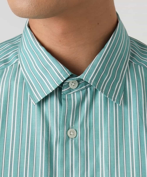 a.v.v(アーヴェヴェ)の「【イージーケア】カラーストライプワイドシルエットシャツ(シャツ/ブラウス・メンズ・ブルー/グリーン・46/48)」の11枚目の写真