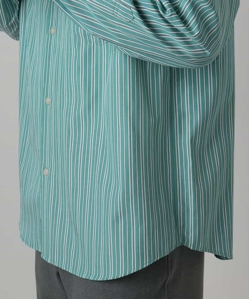 a.v.v(アーヴェヴェ)の「【イージーケア】カラーストライプワイドシルエットシャツ(シャツ/ブラウス・メンズ・ブルー/グリーン・46/48)」の13枚目の写真