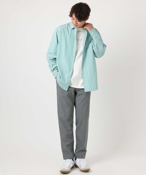 a.v.v(アーヴェヴェ)の「【イージーケア】カラーストライプワイドシルエットシャツ(シャツ/ブラウス・メンズ・ブルー/グリーン・46/48)」の17枚目の写真