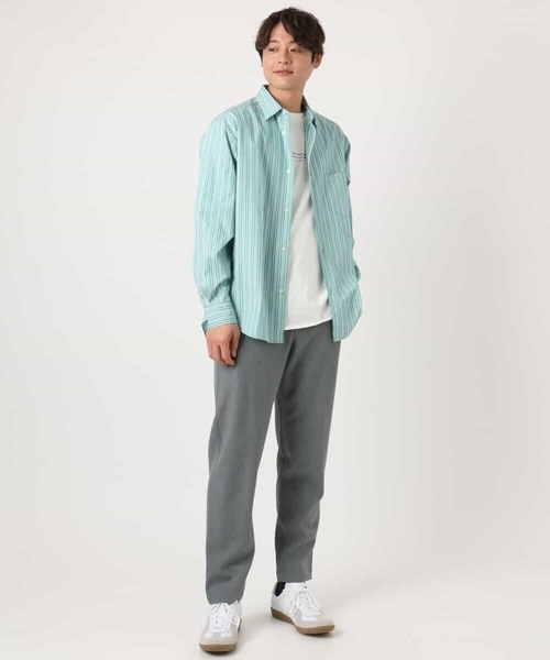a.v.v(アーヴェヴェ)の「【イージーケア】カラーストライプワイドシルエットシャツ(シャツ/ブラウス・メンズ・ブルー/グリーン・46/48)」の18枚目の写真