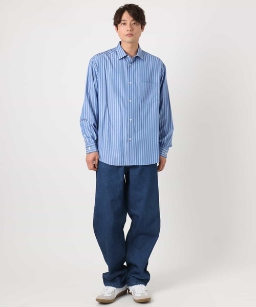 a.v.v(アーヴェヴェ)の「【イージーケア】カラーストライプワイドシルエットシャツ(シャツ/ブラウス・メンズ・ブルー/グリーン・46/48)」の22枚目の写真