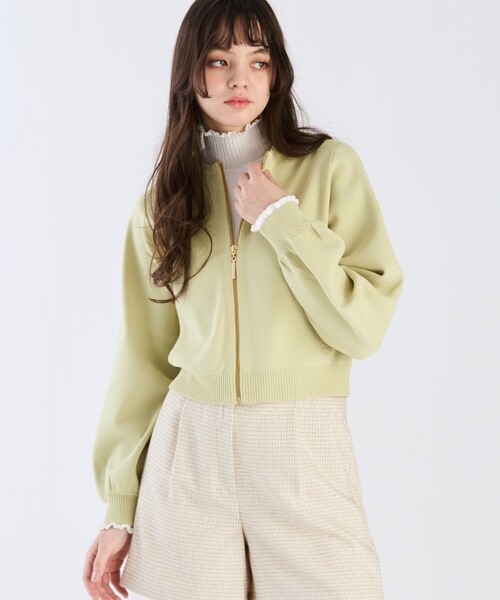 To b. by agnes b.（トゥービーバイアニエスベー）の「トゥービーライトニットブルゾン（ブルゾン・レディース・カーキ・FREE）」の2枚目の写真