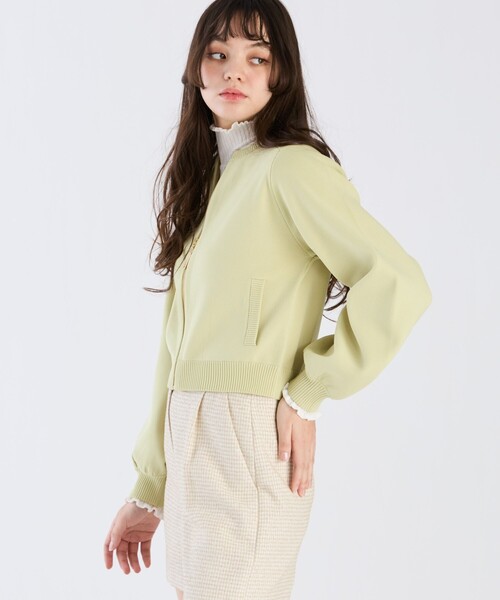 To b. by agnes b.（トゥービーバイアニエスベー）の「トゥービーライトニットブルゾン（ブルゾン・レディース・カーキ・FREE）」の3枚目の写真