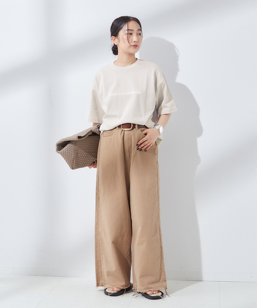 journal standard L'essage(ジャーナルスタンダードレサージュ)の「POETMEETSDUBWISE LOGO Low Oversized:Tシャツ(Tシャツ/カットソー・レディース・ライトグレー/ネイビー・FREE)」の3枚目の写真