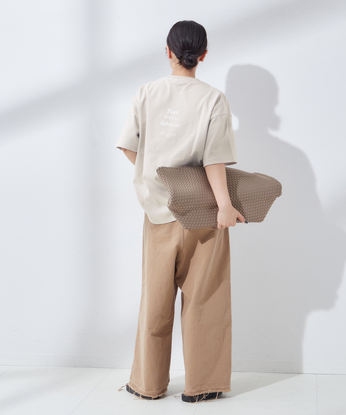 journal standard L'essage(ジャーナルスタンダードレサージュ)の「POETMEETSDUBWISE LOGO Low Oversized:Tシャツ(Tシャツ/カットソー・レディース・ライトグレー/ネイビー・FREE)」の5枚目の写真