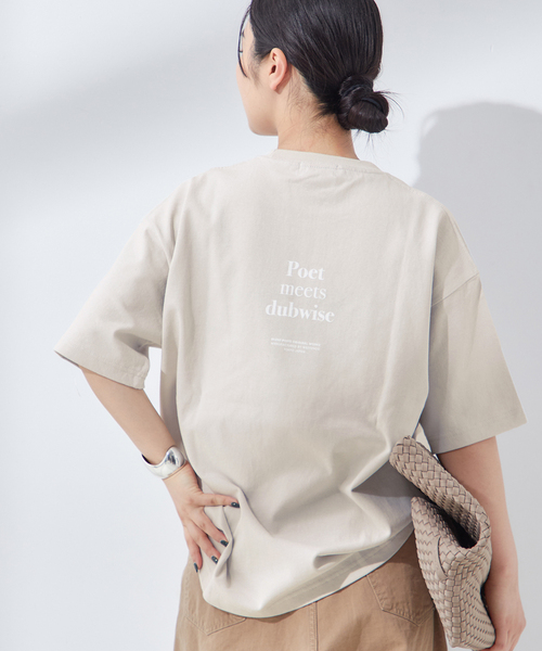 journal standard L'essage(ジャーナルスタンダードレサージュ)の「POETMEETSDUBWISE LOGO Low Oversized:Tシャツ(Tシャツ/カットソー・レディース・ライトグレー/ネイビー・FREE)」の7枚目の写真