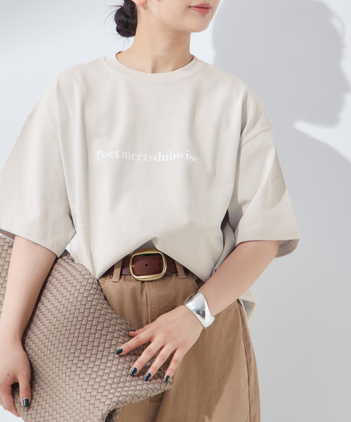 journal standard L'essage(ジャーナルスタンダードレサージュ)の「POETMEETSDUBWISE LOGO Low Oversized:Tシャツ(Tシャツ/カットソー・レディース・ライトグレー/ネイビー・FREE)」の8枚目の写真