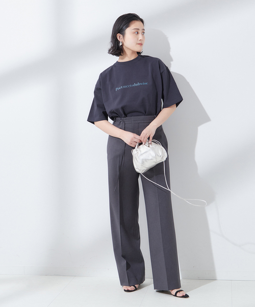 journal standard L'essage(ジャーナルスタンダードレサージュ)の「POETMEETSDUBWISE LOGO Low Oversized:Tシャツ(Tシャツ/カットソー・レディース・ライトグレー/ネイビー・FREE)」の12枚目の写真