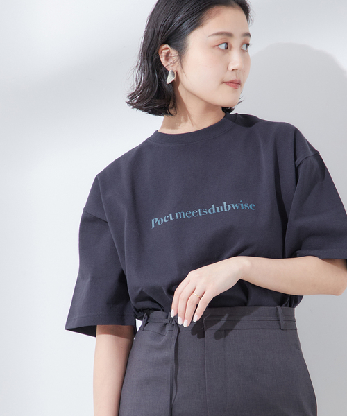 journal standard L'essage(ジャーナルスタンダードレサージュ)の「POETMEETSDUBWISE LOGO Low Oversized:Tシャツ(Tシャツ/カットソー・レディース・ライトグレー/ネイビー・FREE)」の13枚目の写真