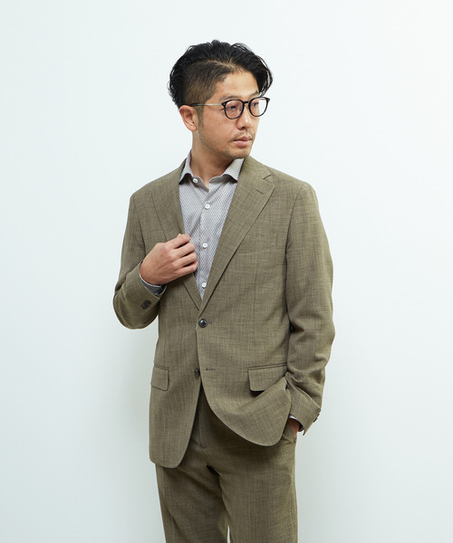 MEN'S MELROSE(メンズメルローズ)の「トラベストブッチャーコンフォートジャケット(セットアップ可)(テーラードジャケット・メンズ・ネイビー/ベージュ・3/4/5/2)」の1枚目の写真