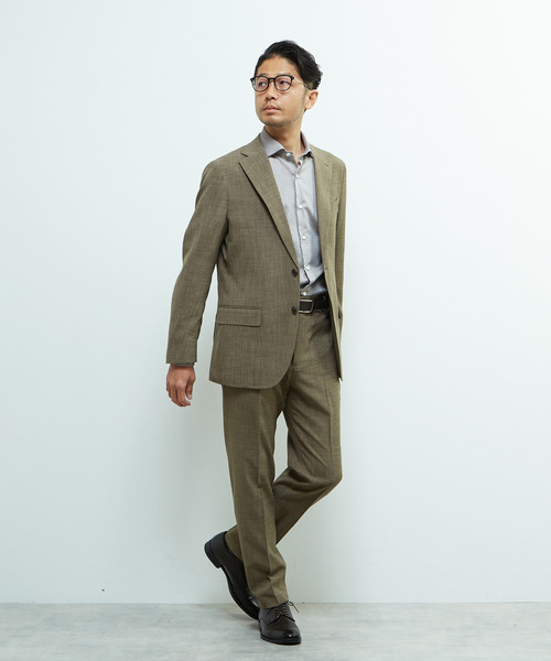 MEN'S MELROSE(メンズメルローズ)の「トラベストブッチャーコンフォートジャケット(セットアップ可)(テーラードジャケット・メンズ・ネイビー/ベージュ・3/4/5/2)」の18枚目の写真