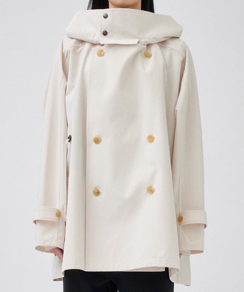 VACHEMENT(ヴァシュモン)の「【VACHEMENT/ヴァシュモン】リサイクルシェルタフタショートトレンチ(トレンチコート・レディース・キナリ/ブラック・FREE)」の9枚目の写真