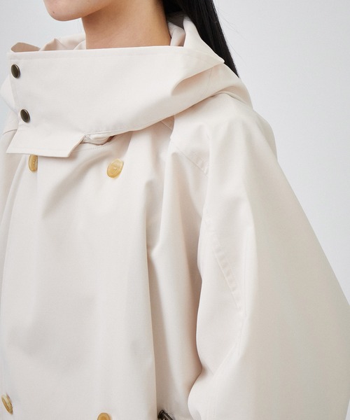 VACHEMENT(ヴァシュモン)の「【VACHEMENT/ヴァシュモン】リサイクルシェルタフタショートトレンチ(トレンチコート・レディース・キナリ/ブラック・FREE)」の15枚目の写真