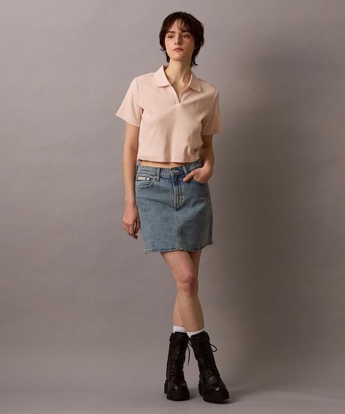 Calvin Klein(カルバン・クライン)の「ロゴリブ ポロシャツ(ポロシャツ・レディース・ブラック/ライトピンク/ホワイト・M/S/XS)」の14枚目の写真
