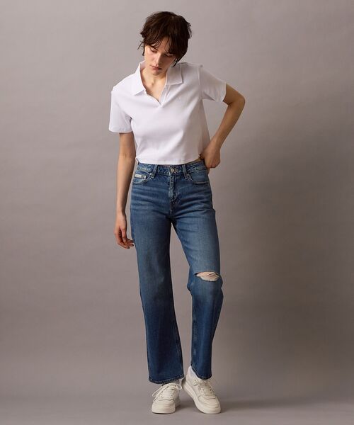 Calvin Klein(カルバン・クライン)の「ロゴリブ ポロシャツ(ポロシャツ・レディース・ブラック/ライトピンク/ホワイト・M/S/XS)」の16枚目の写真