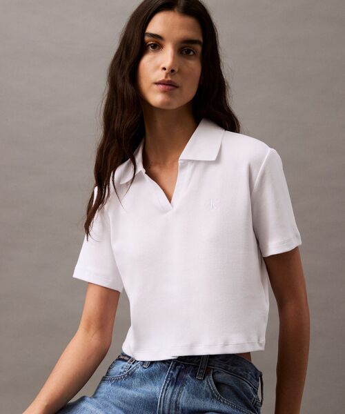 Calvin Klein(カルバン・クライン)の「ロゴリブ ポロシャツ(ポロシャツ・レディース・ブラック/ライトピンク/ホワイト・M/S/XS)」の18枚目の写真