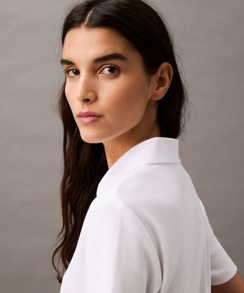 Calvin Klein(カルバン・クライン)の「ロゴリブ ポロシャツ(ポロシャツ・レディース・ブラック/ライトピンク/ホワイト・M/S/XS)」の13枚目の写真