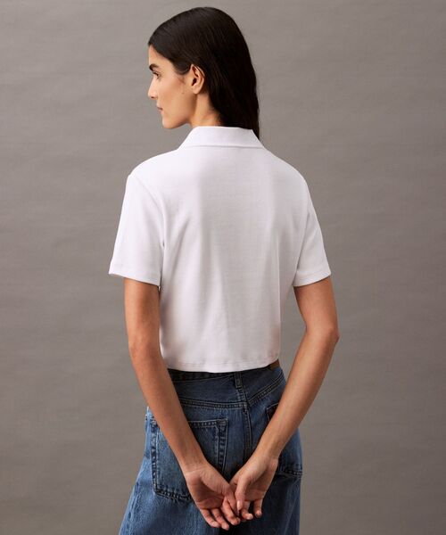 Calvin Klein(カルバン・クライン)の「ロゴリブ ポロシャツ(ポロシャツ・レディース・ブラック/ライトピンク/ホワイト・M/S/XS)」の12枚目の写真