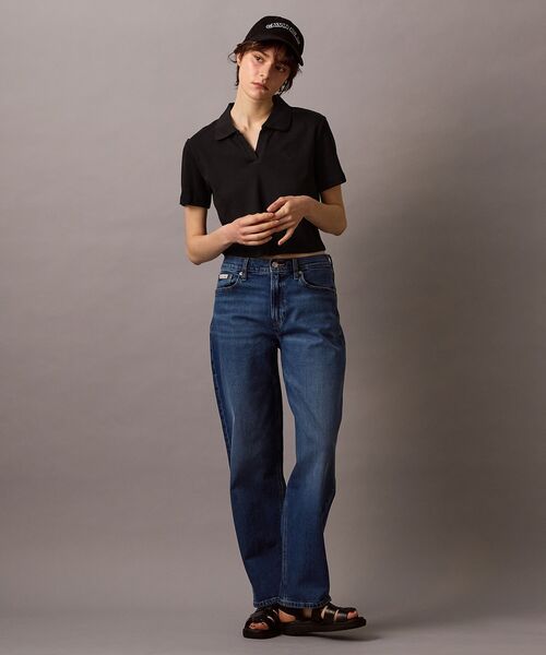 Calvin Klein(カルバン・クライン)の「ロゴリブ ポロシャツ(ポロシャツ・レディース・ブラック/ライトピンク/ホワイト・M/S/XS)」の7枚目の写真