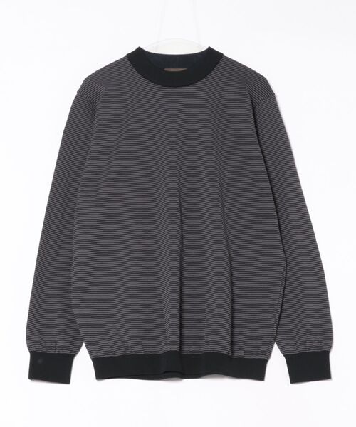 Rinascente(リナシェンテ)の「【Rinascente/リナシェンテ】Long Ship Knit ボーダー モックネック ニット セーター Made in Japan(ニット/セーター・メンズ・テラコッタ/ダークグリーン/ダークブラウン/ネイビー/ブルー/ブラック×グレー・SMALL/MEDIUM/LARGE/X-LARGE)」の8枚目の写真