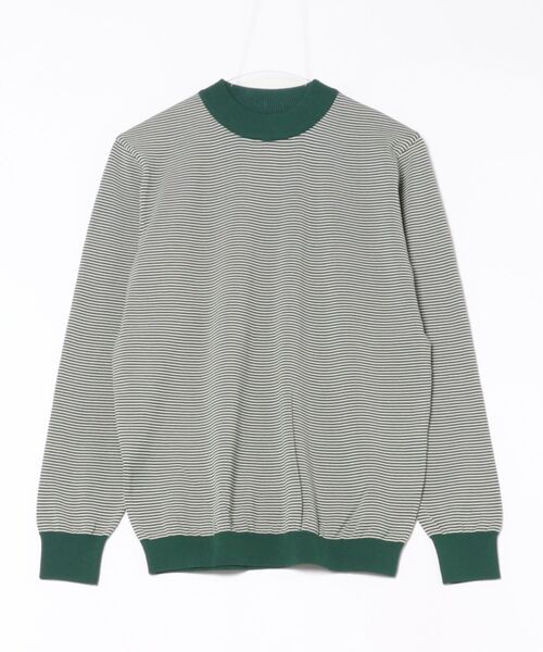 Rinascente(リナシェンテ)の「【Rinascente/リナシェンテ】Long Ship Knit ボーダー モックネック ニット セーター Made in Japan(ニット/セーター・メンズ・テラコッタ/ダークグリーン/ダークブラウン/ネイビー/ブルー/ブラック×グレー・SMALL/MEDIUM/LARGE/X-LARGE)」の9枚目の写真
