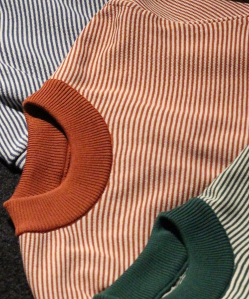Rinascente(リナシェンテ)の「【Rinascente/リナシェンテ】Long Ship Knit ボーダー モックネック ニット セーター Made in Japan(ニット/セーター・メンズ・テラコッタ/ダークグリーン/ダークブラウン/ネイビー/ブルー/ブラック×グレー・SMALL/MEDIUM/LARGE/X-LARGE)」の10枚目の写真