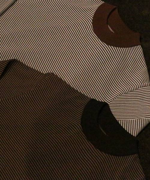 Rinascente(リナシェンテ)の「【Rinascente/リナシェンテ】Long Ship Knit ボーダー モックネック ニット セーター Made in Japan(ニット/セーター・メンズ・テラコッタ/ダークグリーン/ダークブラウン/ネイビー/ブルー/ブラック×グレー・SMALL/MEDIUM/LARGE/X-LARGE)」の12枚目の写真