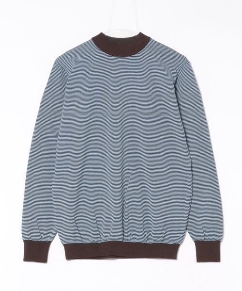 Rinascente(リナシェンテ)の「【Rinascente/リナシェンテ】Long Ship Knit ボーダー モックネック ニット セーター Made in Japan(ニット/セーター・メンズ・テラコッタ/ダークグリーン/ダークブラウン/ネイビー/ブルー/ブラック×グレー・SMALL/MEDIUM/LARGE/X-LARGE)」の13枚目の写真
