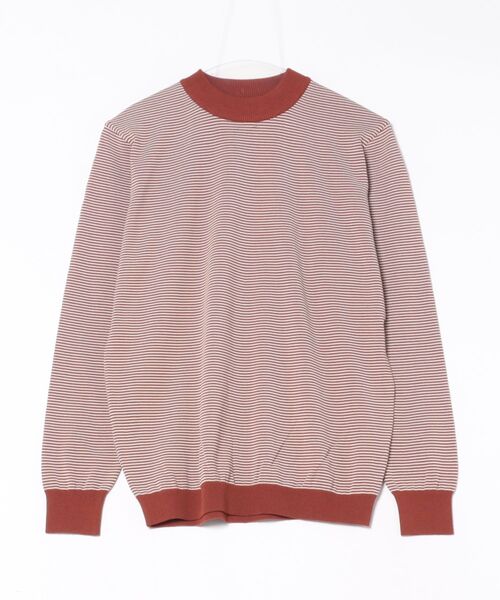 Rinascente(リナシェンテ)の「【Rinascente/リナシェンテ】Long Ship Knit ボーダー モックネック ニット セーター Made in Japan(ニット/セーター・メンズ・テラコッタ/ダークグリーン/ダークブラウン/ネイビー/ブルー/ブラック×グレー・SMALL/MEDIUM/LARGE/X-LARGE)」の14枚目の写真