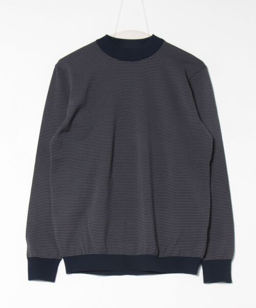 Rinascente(リナシェンテ)の「【Rinascente/リナシェンテ】Long Ship Knit ボーダー モックネック ニット セーター Made in Japan(ニット/セーター・メンズ・テラコッタ/ダークグリーン/ダークブラウン/ネイビー/ブルー/ブラック×グレー・SMALL/MEDIUM/LARGE/X-LARGE)」の15枚目の写真