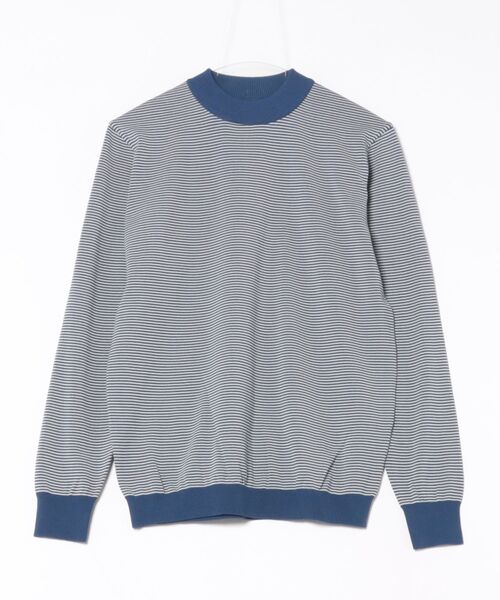 Rinascente(リナシェンテ)の「【Rinascente/リナシェンテ】Long Ship Knit ボーダー モックネック ニット セーター Made in Japan(ニット/セーター・メンズ・テラコッタ/ダークグリーン/ダークブラウン/ネイビー/ブルー/ブラック×グレー・SMALL/MEDIUM/LARGE/X-LARGE)」の16枚目の写真
