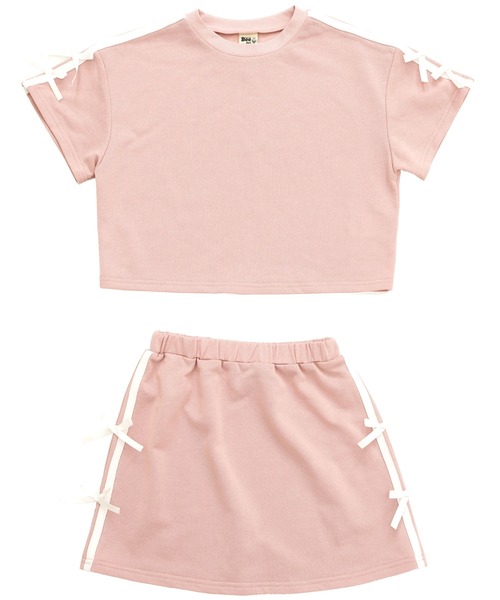 Bee des Bee（ビーデスビー）の「ラインリボン セットアップ（セットアップ・キッズ・アイボリー/ブラック×ピンク/ブラック×ホワイト/ピンク・100cm/110cm/120cm/130cm/140cm/150cm）」の21枚目の写真