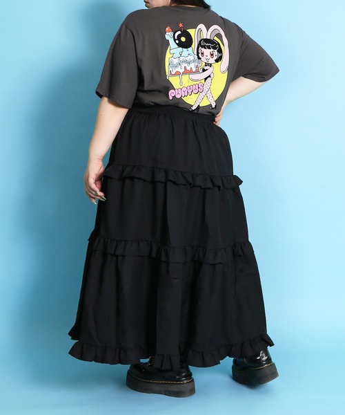 PUNYUS（プニュズ）の「10th rabbitビッグＴシャツ（Tシャツ/カットソー・レディース・ホワイト/スミクロ・3/4）」の15枚目の写真