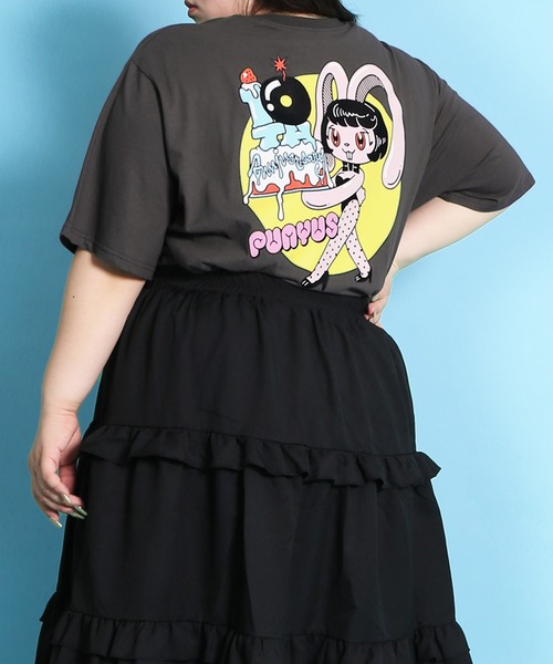 PUNYUS（プニュズ）の「10th rabbitビッグＴシャツ（Tシャツ/カットソー・レディース・ホワイト/スミクロ・3/4）」の16枚目の写真