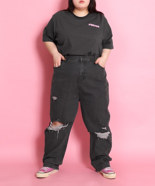 PUNYUS（プニュズ）の「10th rabbitビッグＴシャツ（Tシャツ/カットソー・レディース・ホワイト/スミクロ・3/4）」の8枚目の写真