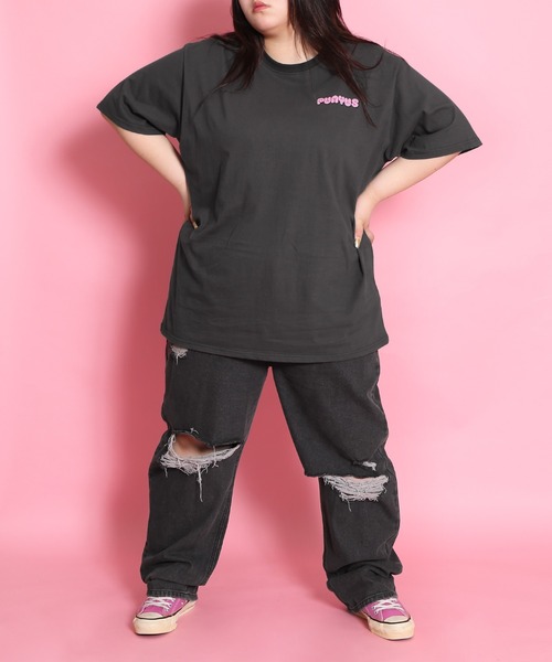 PUNYUS（プニュズ）の「10th rabbitビッグＴシャツ（Tシャツ/カットソー・レディース・ホワイト/スミクロ・3/4）」の9枚目の写真