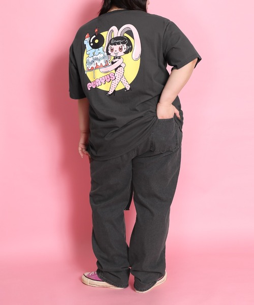 PUNYUS（プニュズ）の「10th rabbitビッグＴシャツ（Tシャツ/カットソー・レディース・ホワイト/スミクロ・3/4）」の12枚目の写真