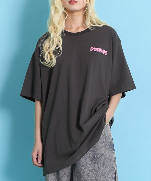 PUNYUS（プニュズ）の「10th rabbitビッグＴシャツ（Tシャツ/カットソー・レディース・ホワイト/スミクロ・3/4）」の4枚目の写真