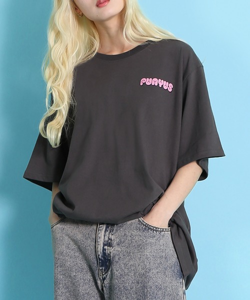 PUNYUS（プニュズ）の「10th rabbitビッグＴシャツ（Tシャツ/カットソー・レディース・ホワイト/スミクロ・3/4）」の6枚目の写真