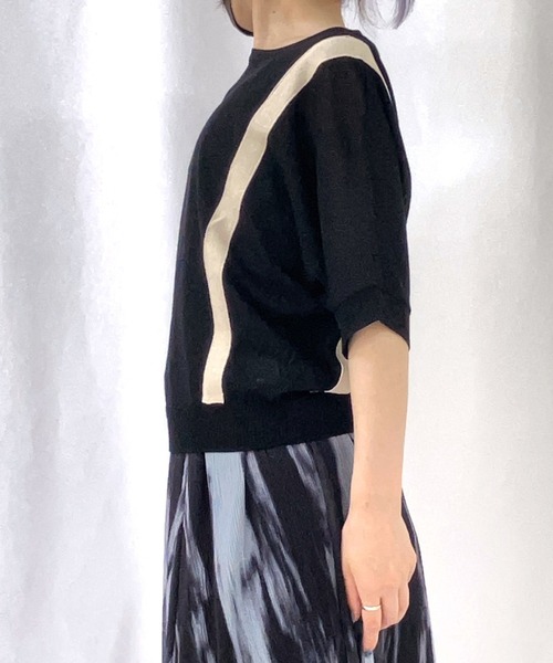 Q（キュー）の「シアードルマンニット（ニット/セーター・レディース・ブラック/ネイビー・MEDIUM）」の21枚目の写真