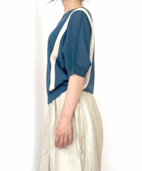 Q（キュー）の「シアードルマンニット（ニット/セーター・レディース・ブラック/ネイビー・MEDIUM）」の8枚目の写真